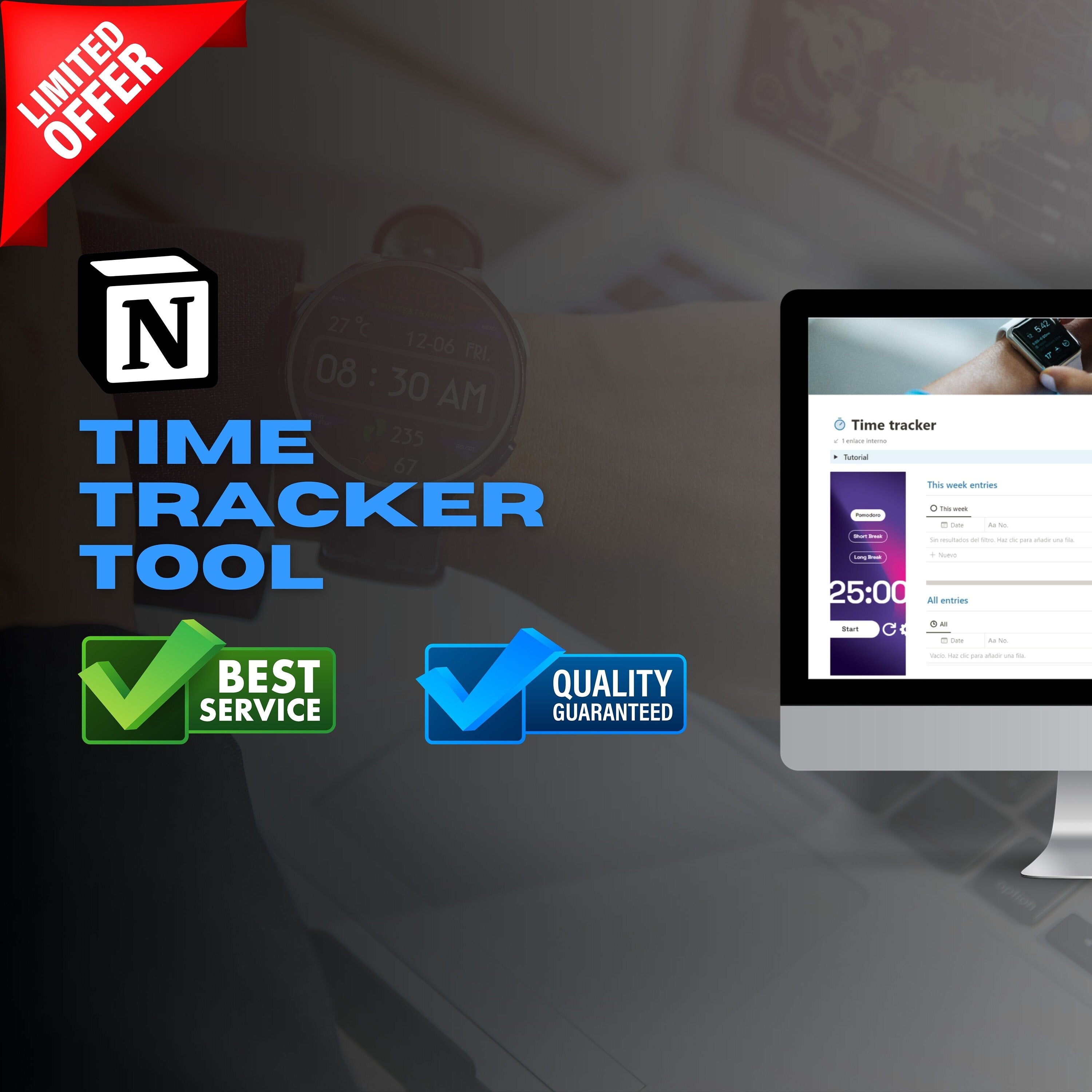 Time Tracker Notion Template | Weekly Logs & Timesheets