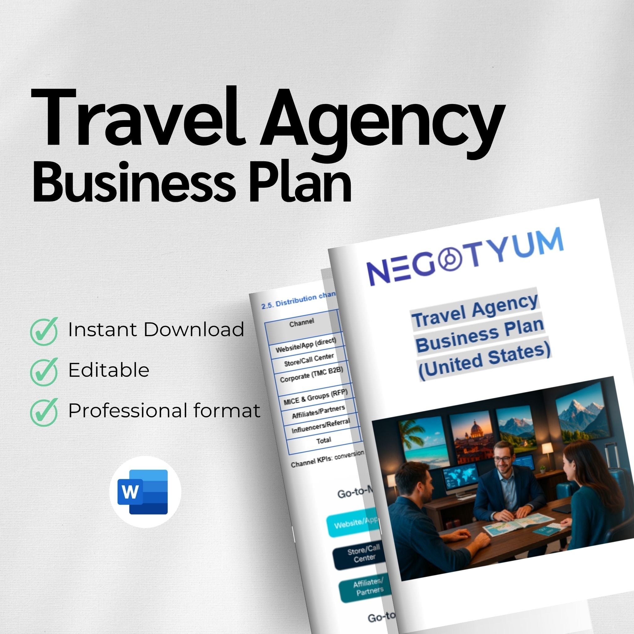 Travel Agency Business Plan Template – Editable Word & Excel