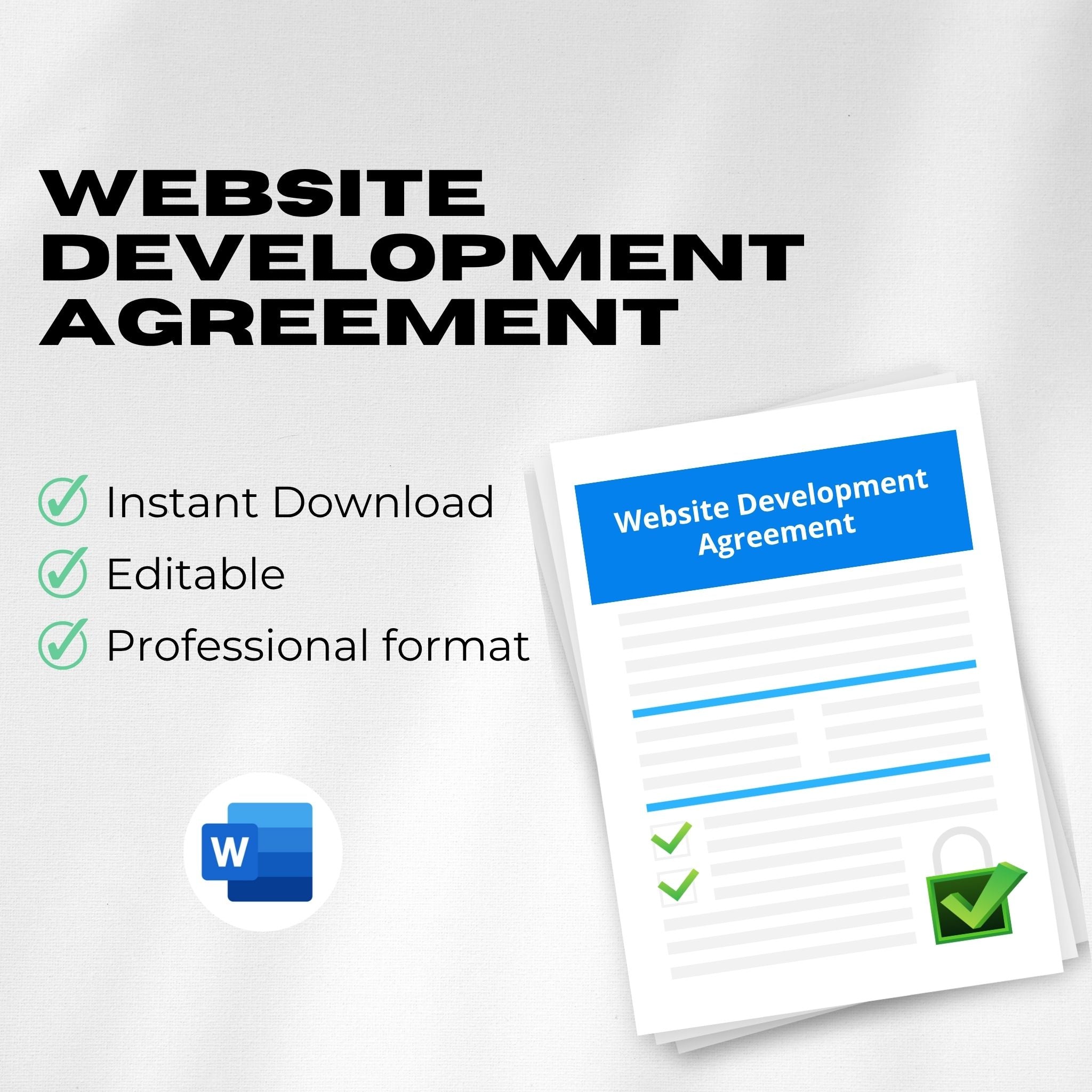Website Design & Development Agreement Template – Editable Word Contract