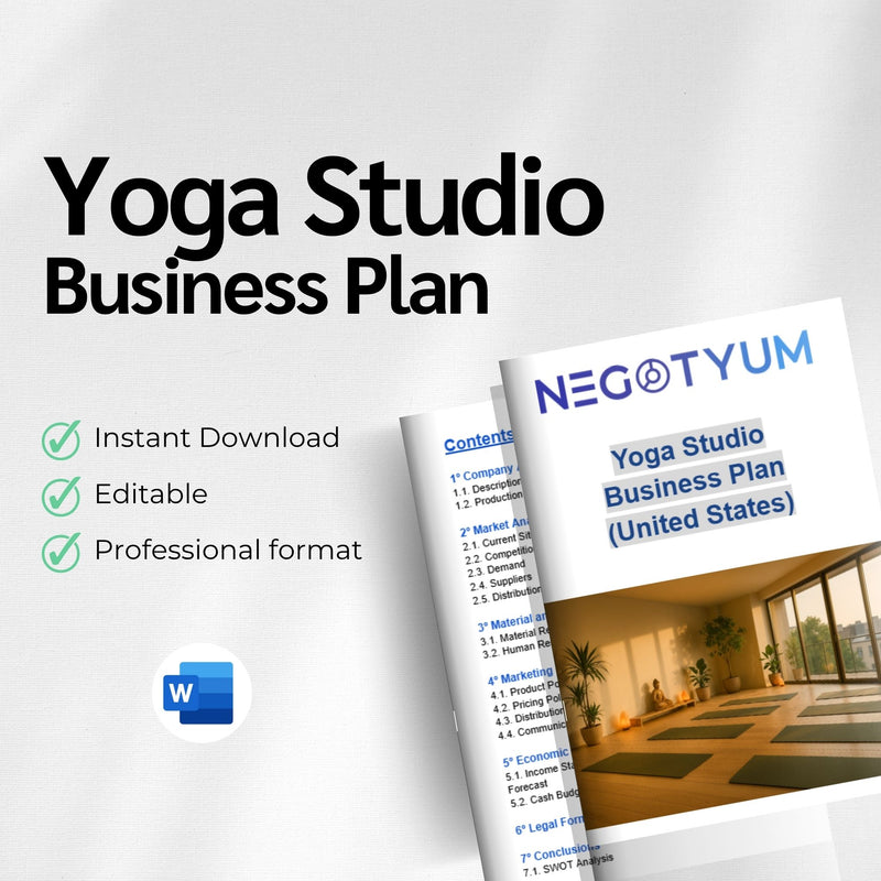Yoga Studio Business Plan Template – Editable Word & Excel